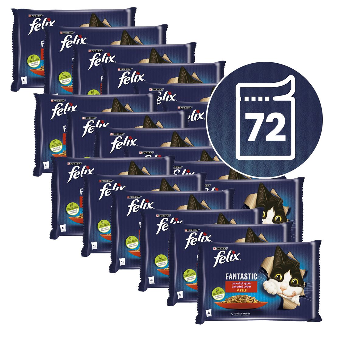 Kapsice FELIX Fantastic s kunićem i janjetinom u želeu 72 x 85 g