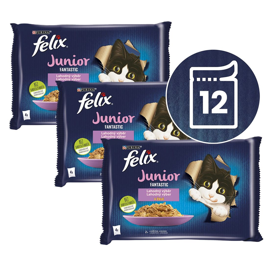 FELIX Junior Fantastic konzervice, ukusni izbor u želeu 12 x 85 g