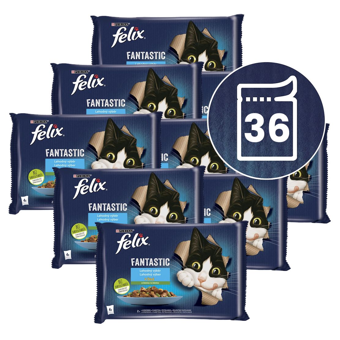 Felix Fantastic vrećice, ukusni izbor ribe s povrćem u želeu 36 x 85 g