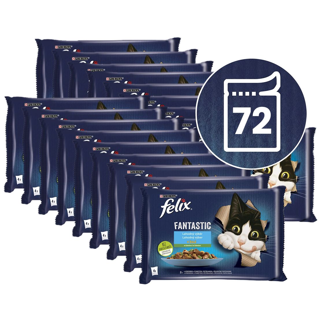 Felix Fantastic vrećice, ukusni izbor riba s povrćem u želeu 72 x 85 g
