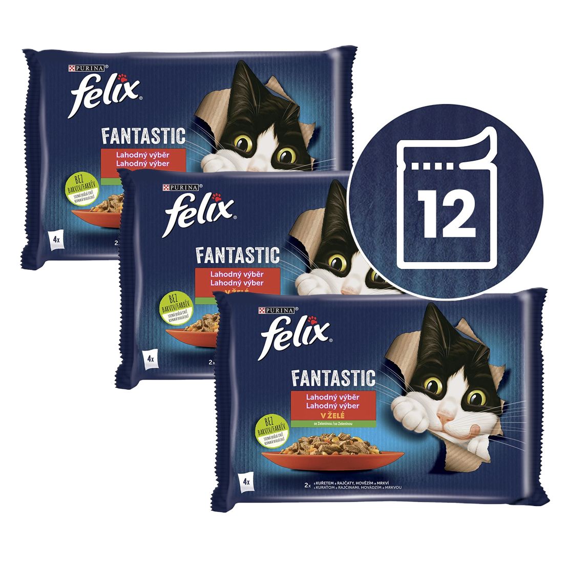 FELIX Fantastic vrećice, ukusni izbor s povrćem u želeu 12 x 85 g