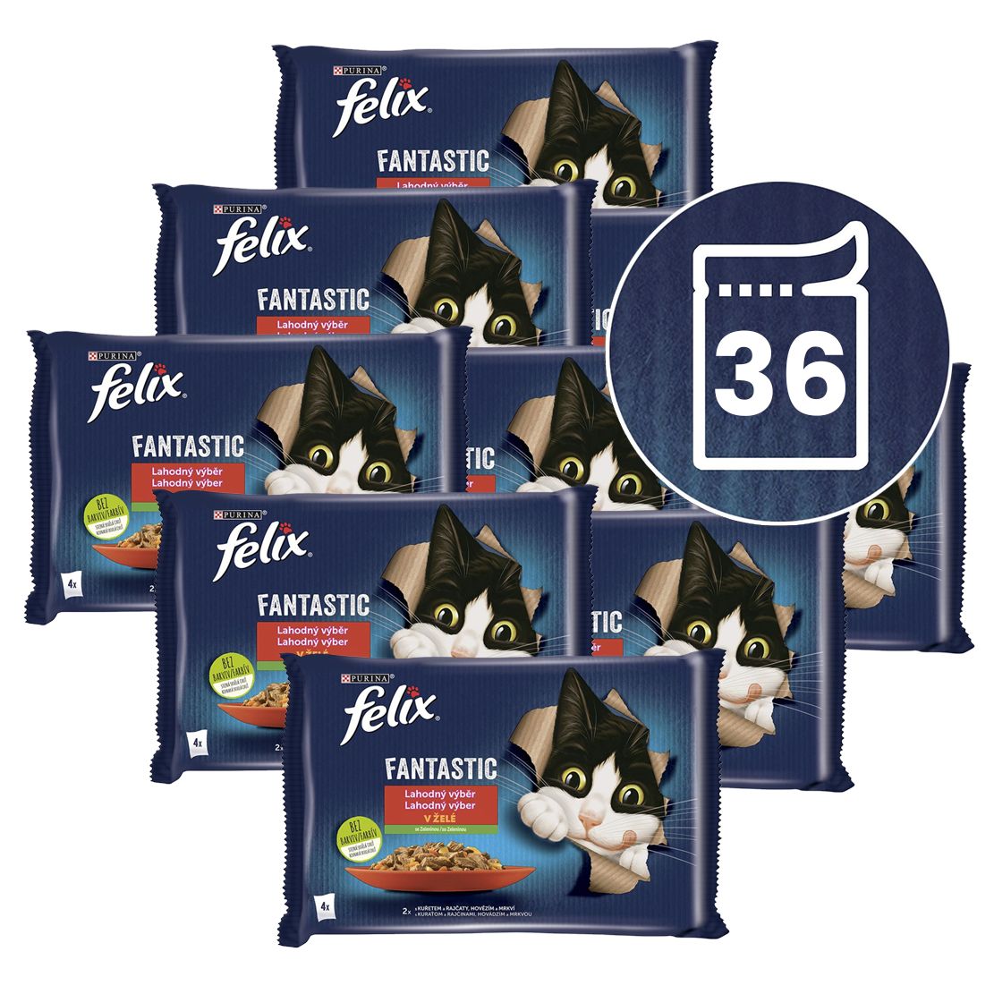 FELIX Fantastic vrećice, ukusni izbor s povrćem u želeu 36 x 85 g