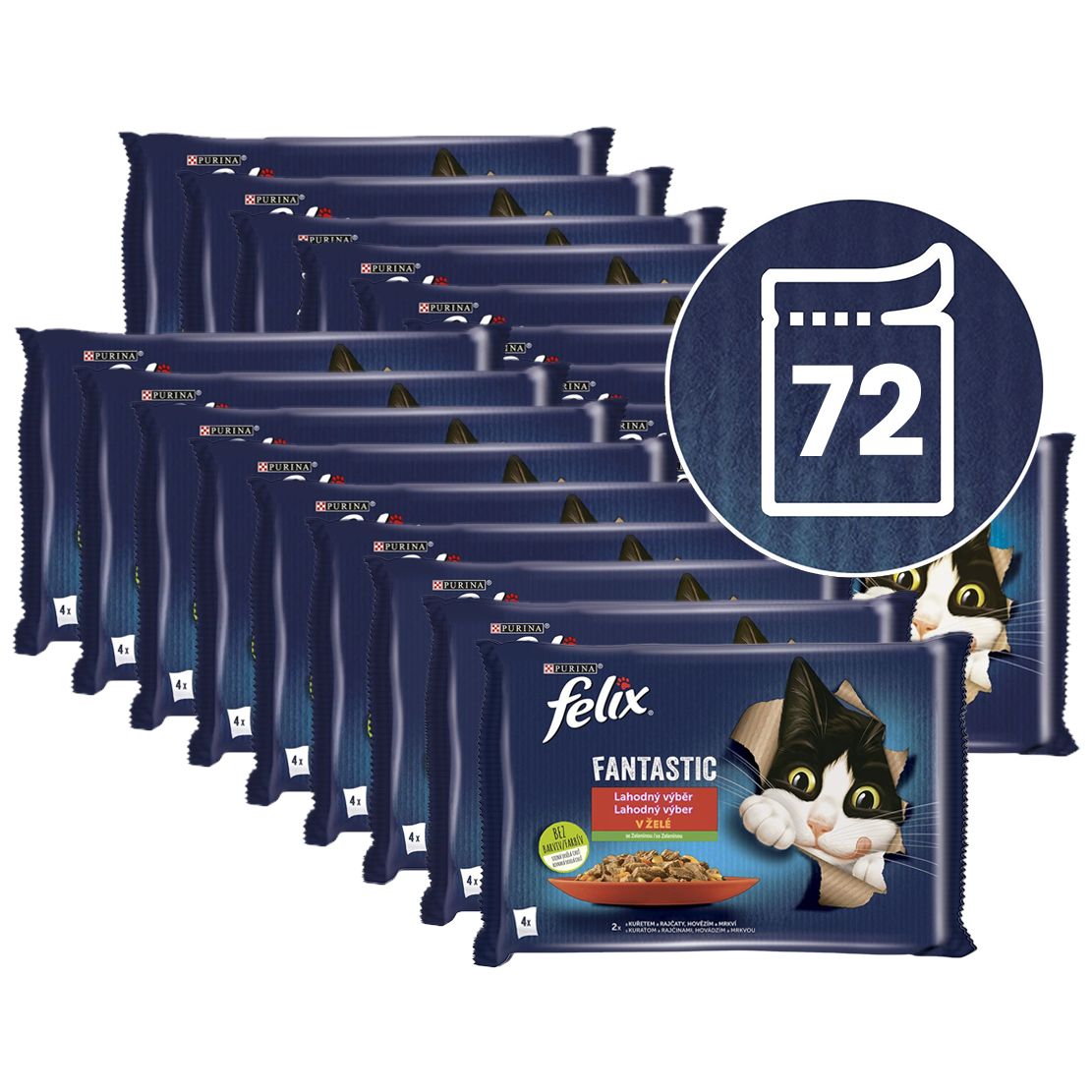 FELIX Fantastic vrećice, ukusni izbor s povrćem u želeu 72 x 85 g