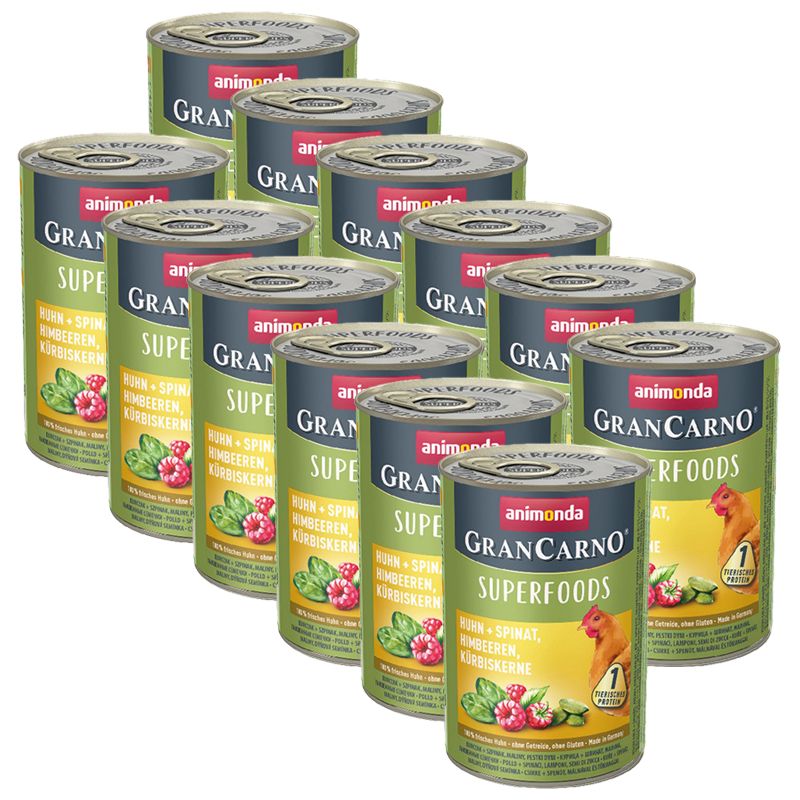 Animonda GranCarno Superfoods - piletina + špinat i maline 12 x 400g