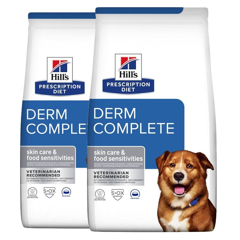 Hill's Prescription Diet Derm Complete Alergija i njega kože za pse 2 x 12 kg