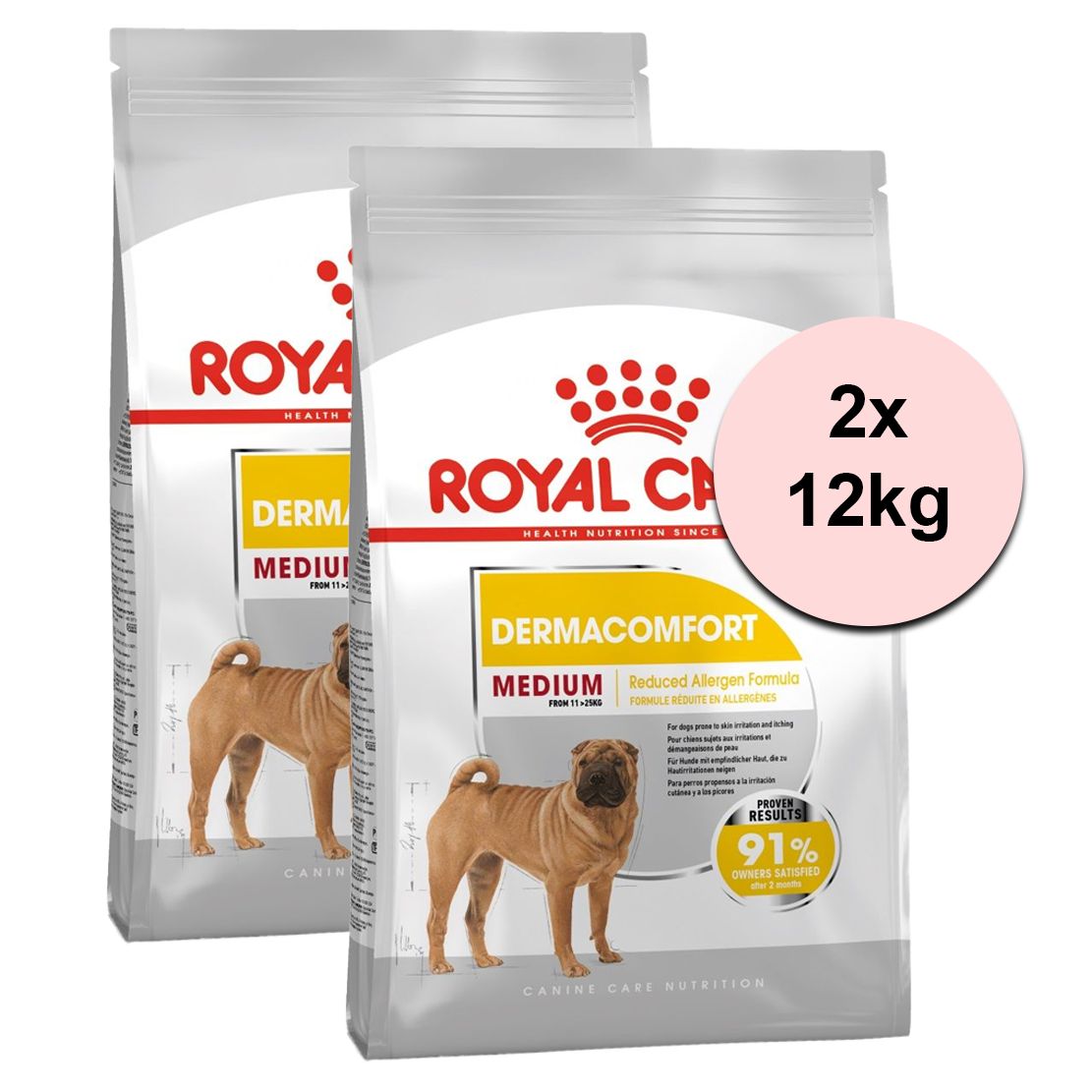 ROYAL CANIN Medium Dermacomfort suho krmivo za srednje pse s problemima s kožom 2 x 12 kg