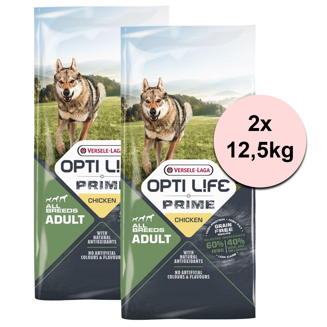 Versele Laga Opti Life Prime dog Adult Chicken 2 x 12,5 kg