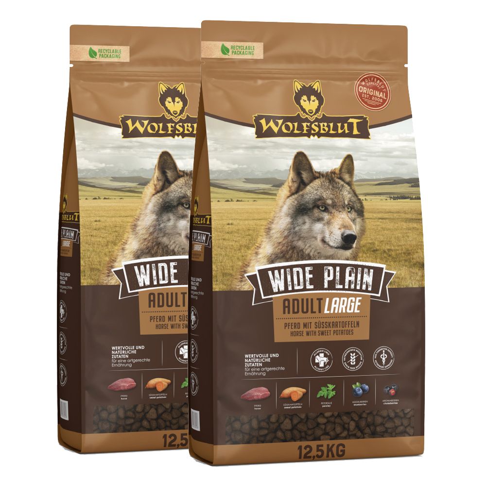 WOLFSBLUT Wide Plain Adult Large Breed 2 x 12,5 kg