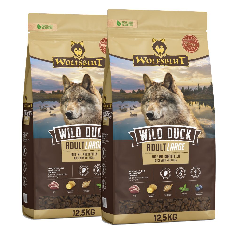 WOLFSBLUT Wild Duck Large Breed 2 x 12,5 kg