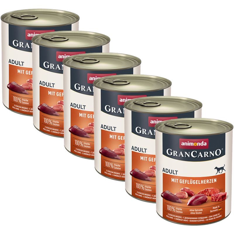 Animonda GranCarno Original Adult - svinjska i pileća srca 6 x 800g