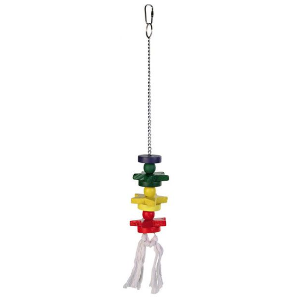 Igračka za ptice - lanac s zvijezdama i konopcem, 45 cm
