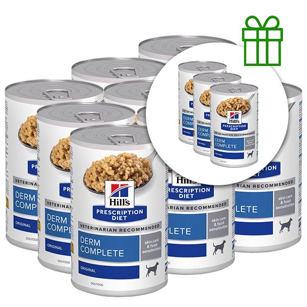 Hill's Prescription Diet Derm Complete Alergija i njega kože za pse 370 g, 9+3 GRATIS