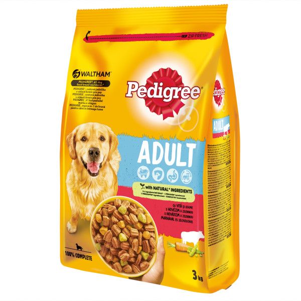 Pedigree Adult govedina i povrće 3 kg