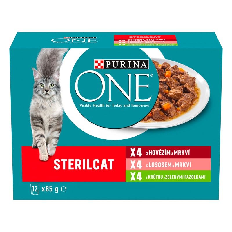 PURINA ONE STERILCAT govedina, losos i puretina u umaku 12 x 85 g