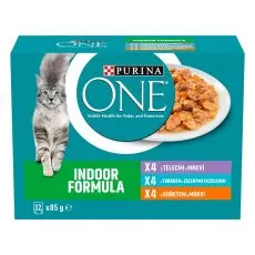 PURINA ONE INDOOR s teletinom, tunom i piletinom u umaku 12 x 85 g