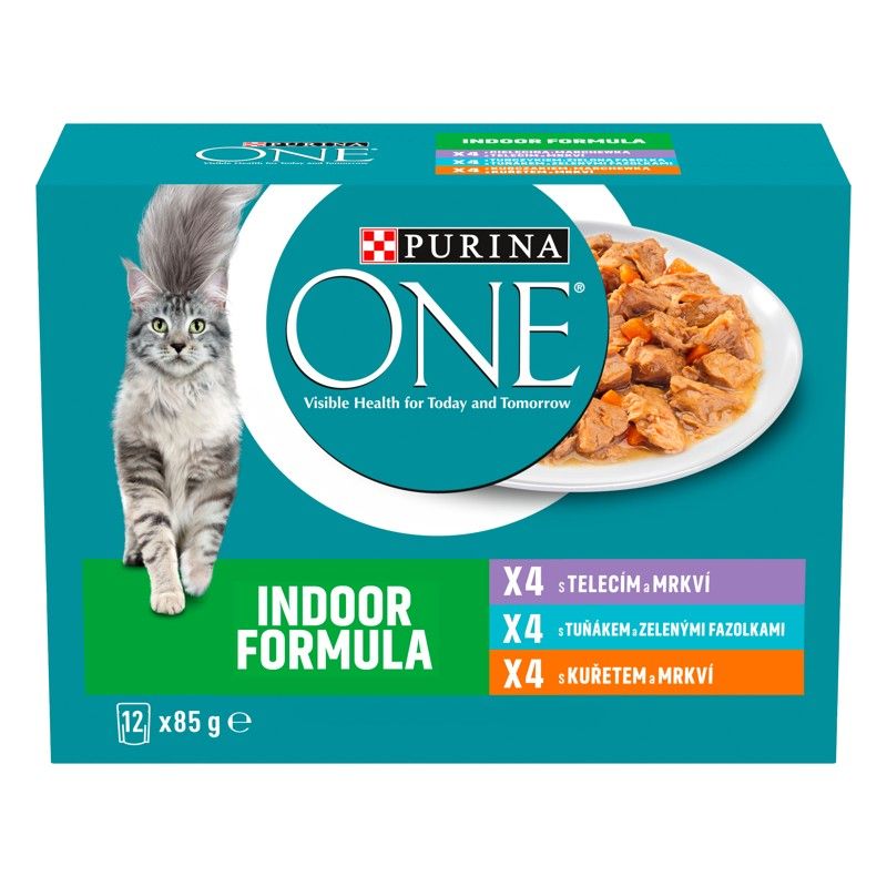 PURINA ONE INDOOR s teletinom, tunom i piletinom u umaku 12 x 85 g