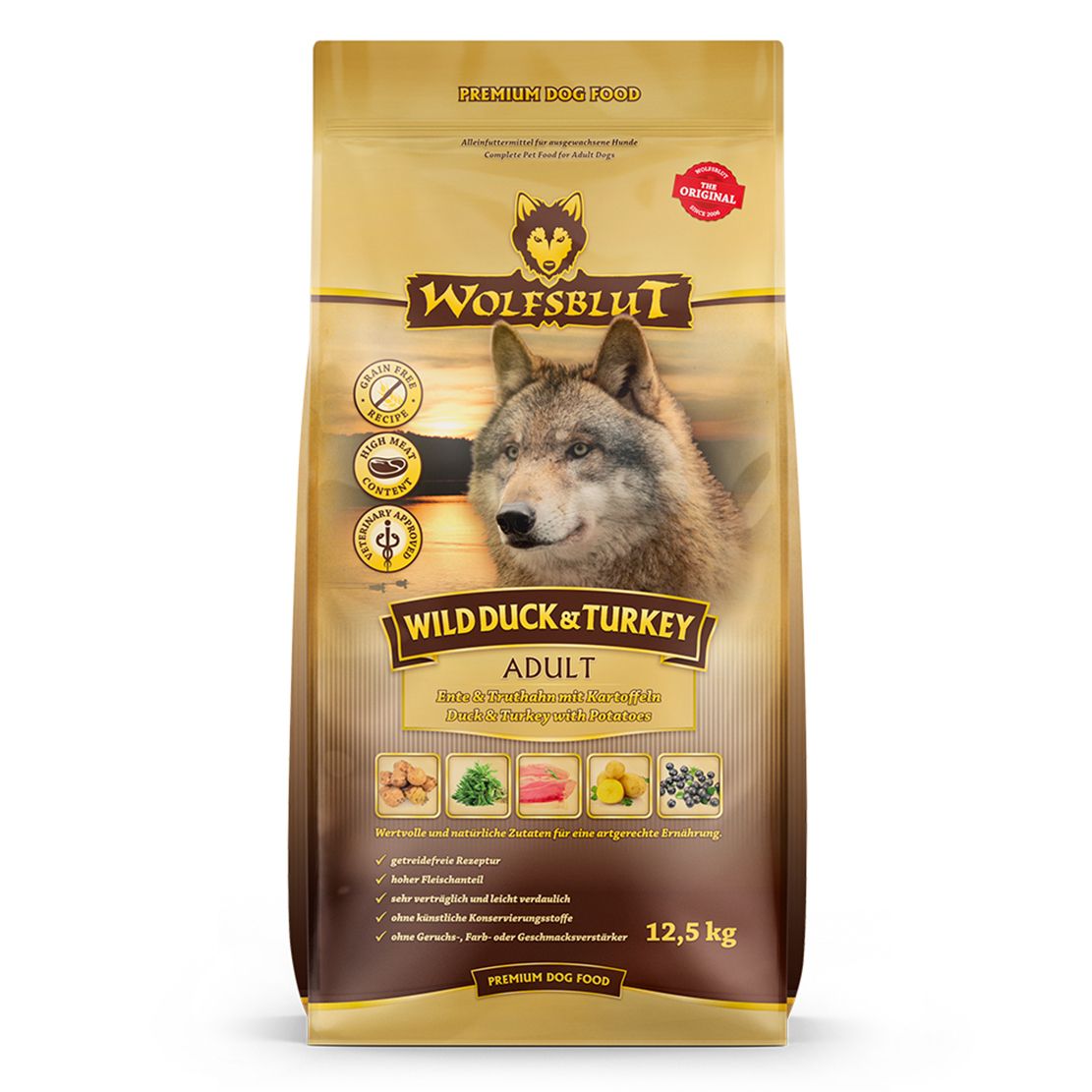 WOLFSBLUT Wild Duck & Turkey Adult 12,5 kg