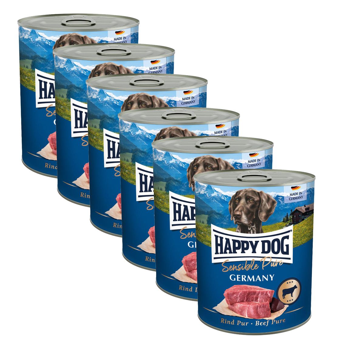 Happy Dog Rind Pur Germany - 6 x 800 g / govedina