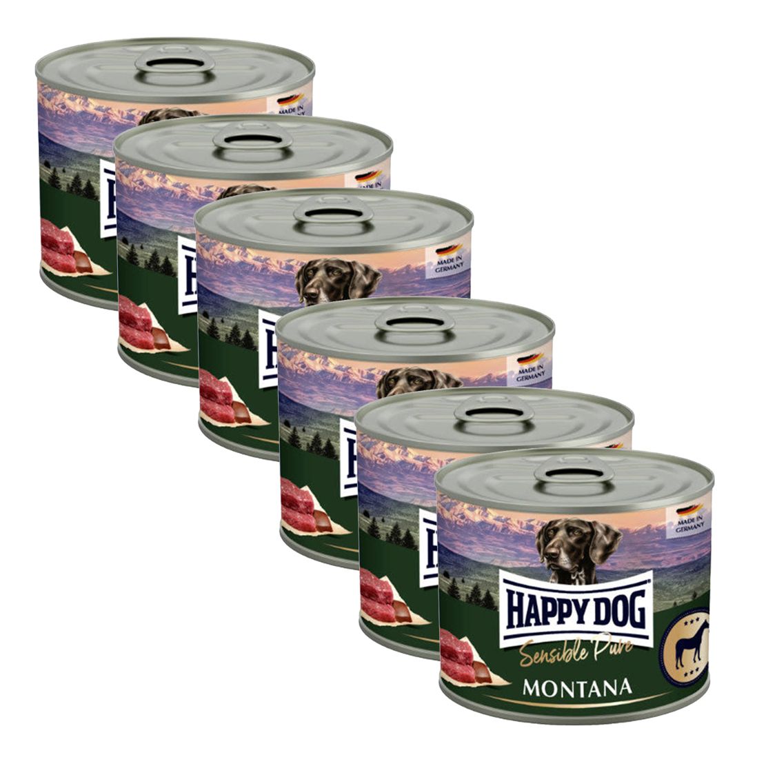 Happy Dog Pferd Pure Montana - 6 x 200 g / konj