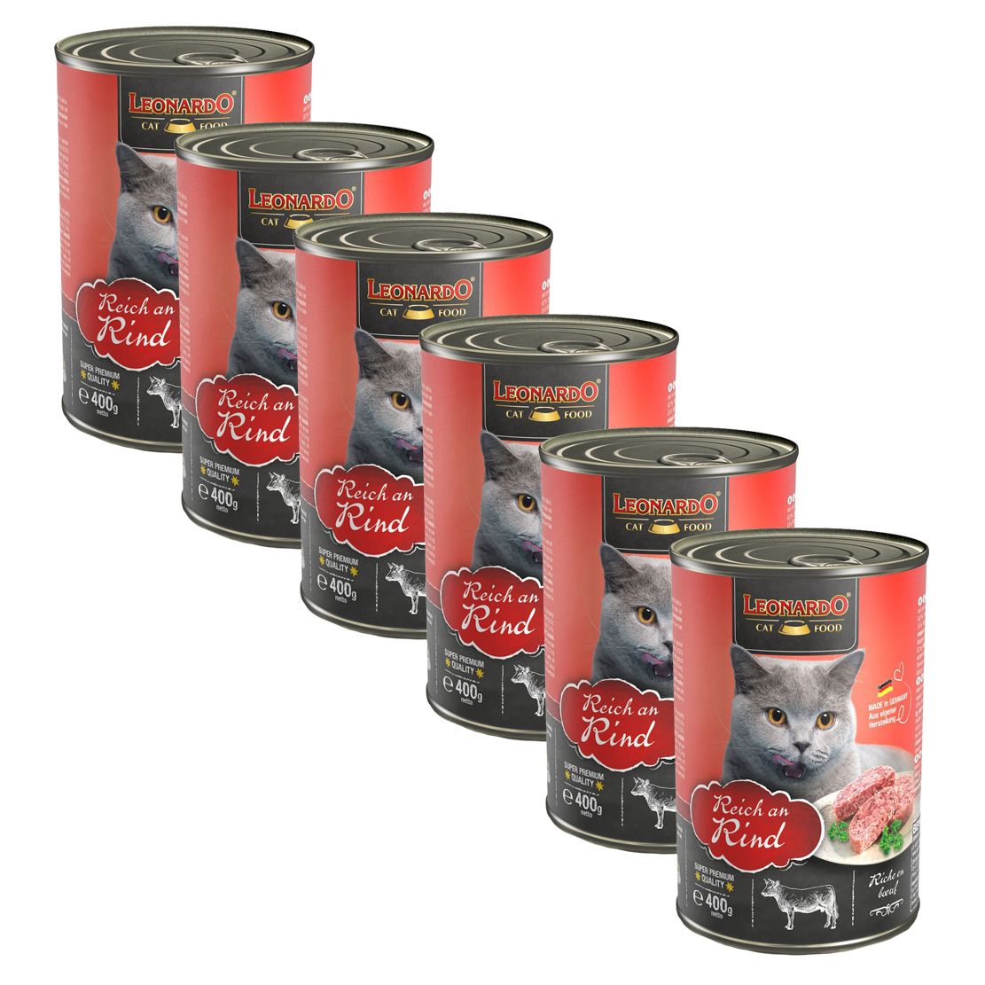 Konzerve za mačke Leonardo, govedina 6 x 400 g