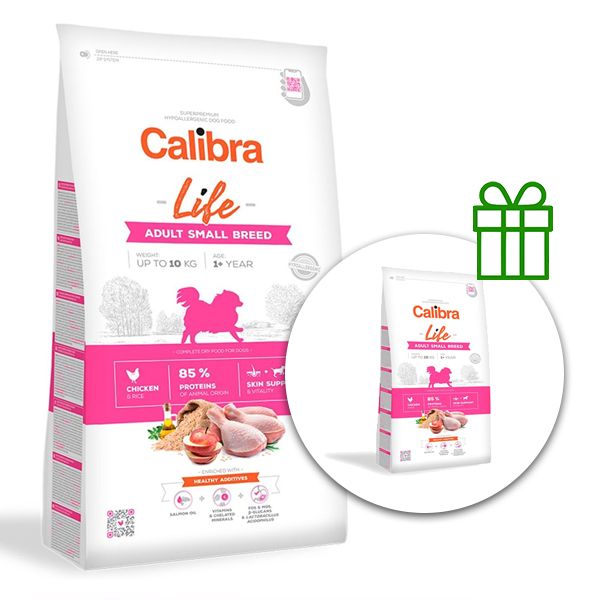 Calibra Dog Life Adult Small Breed Chicken 6 kg + 1,5 kg ZADARMO