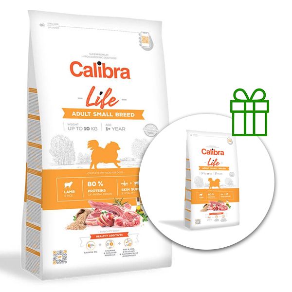Calibra Dog Life Adult Small Breed Lamb 6 kg + 1,5 kg ZADARMO