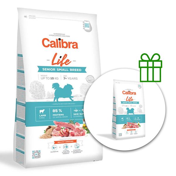 Calibra Dog Life Senior Small Breed Lamb 6 kg + 1,5 kg ZADARMO