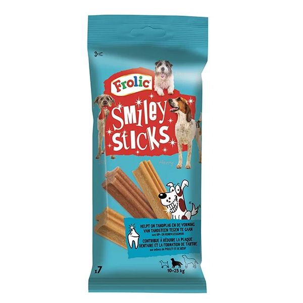 Dentalske štapiće za pse Frolic Smiley Sticks - 7 kom / 175g