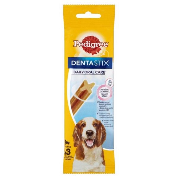 Tyčinke za pse Pedigree Denta Stix medium - 3 kom / 77g