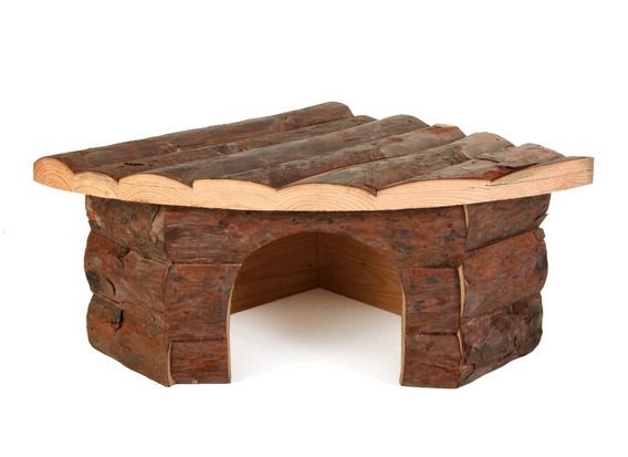 Drvena kućica za glodavce, kutna - 22x15x10,5cm