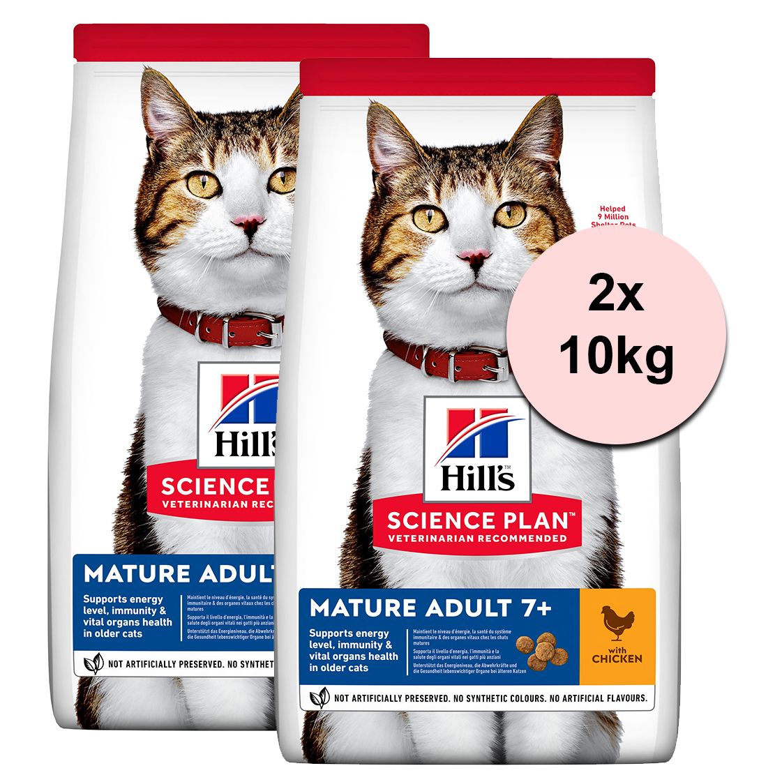 Hill's Science Plan suho krmivo za starije mačke s piletinom 2 x 10 kg