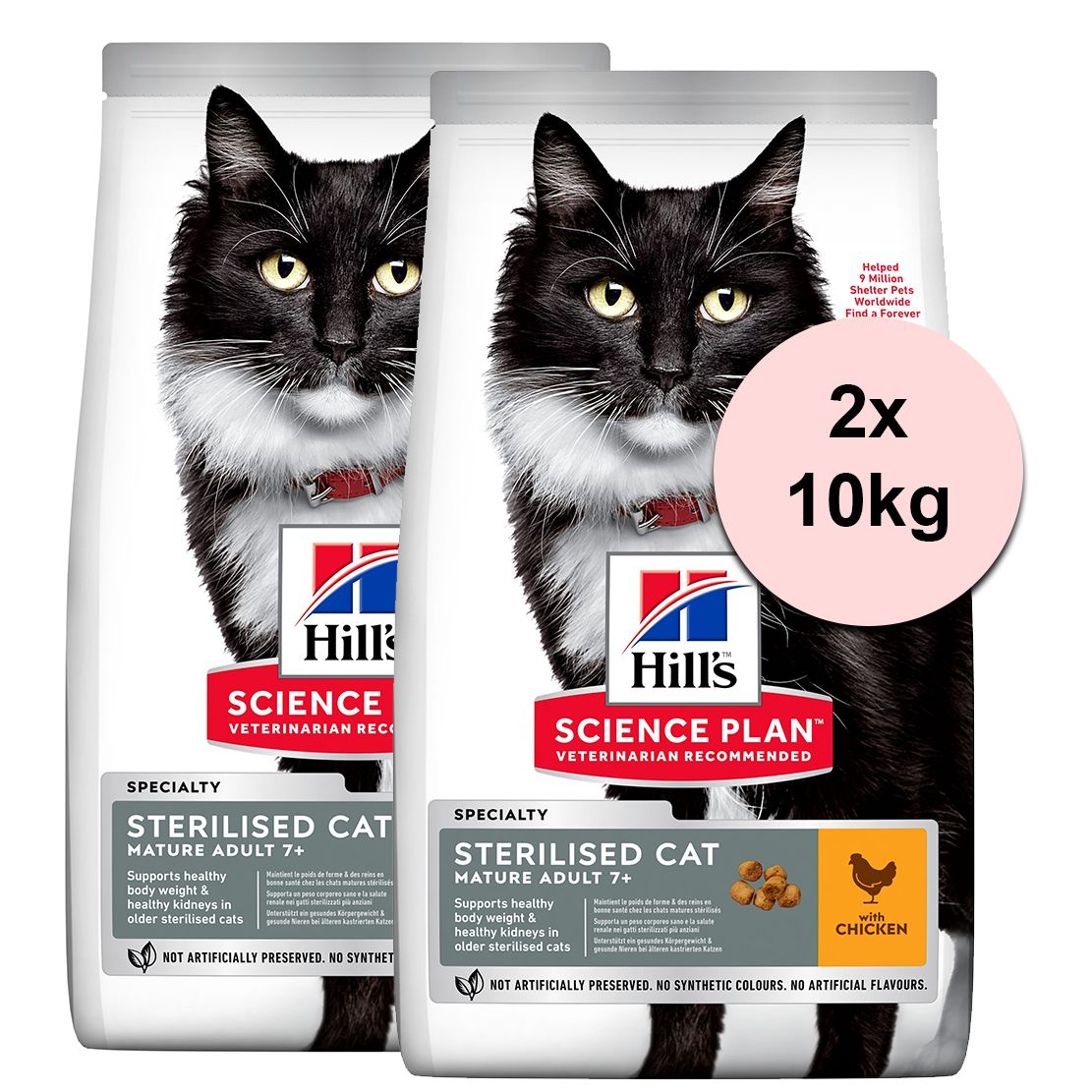Hill's Science Plan suho krmivo za kastrirane starije mačke s piletinom 2 x 10 kg