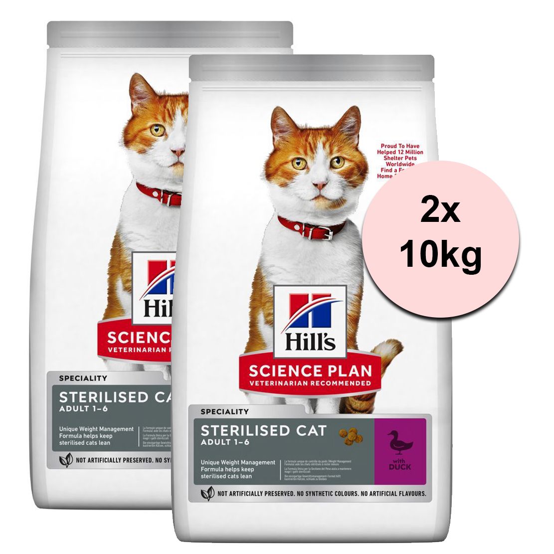 Hill's Science Plan granule za sterilizirane odrasle mačke s patkom 2 x 10 kg
