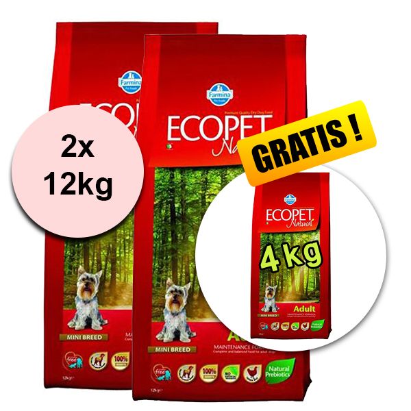 Farmina MO P ECOPET N dog ADULT MINI 2 x 12 kg + 4 kg GRATIS