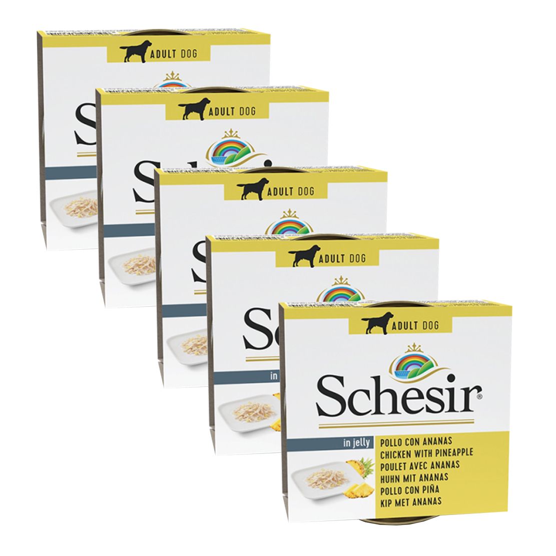 Schesir dog Adult - piletina s ananasom 5 x 150 g