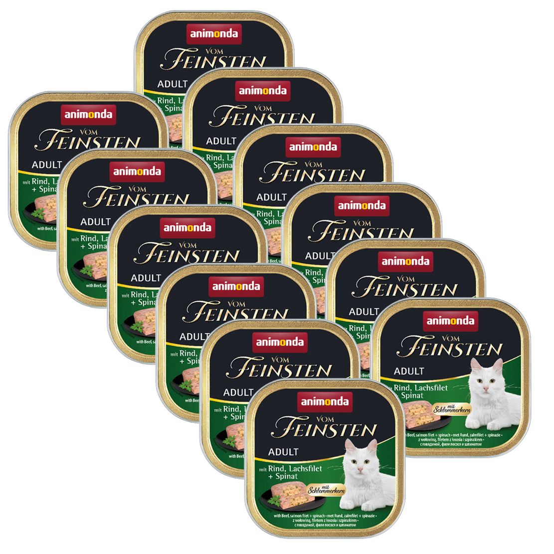 Animonda Vom Feinsten Adult Cat govedina, losos + špenat 12 x 100 g