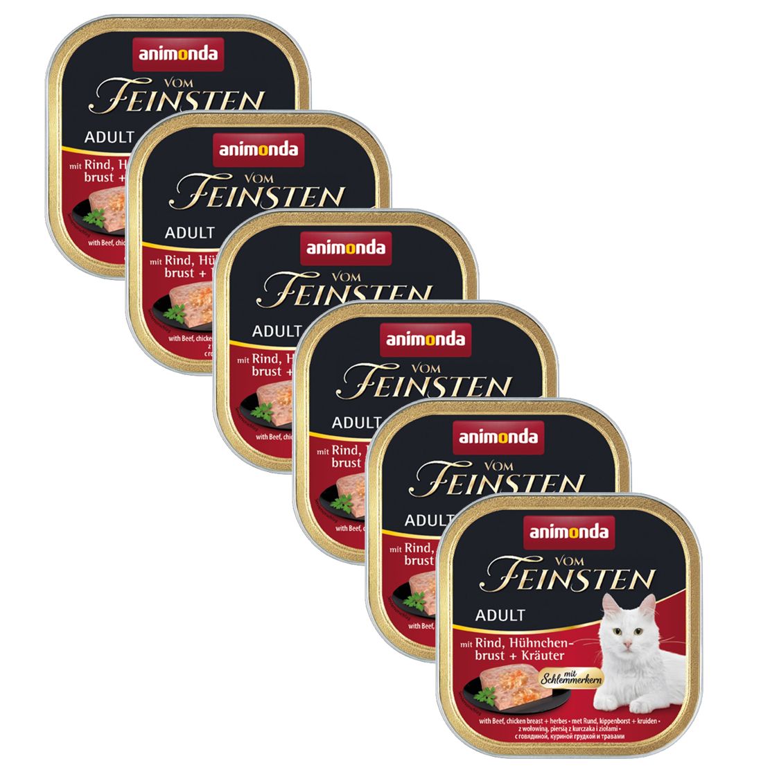 Animonda Vom Feinsten Adult Cat govedina, piletina + bilje 6 x 100 g