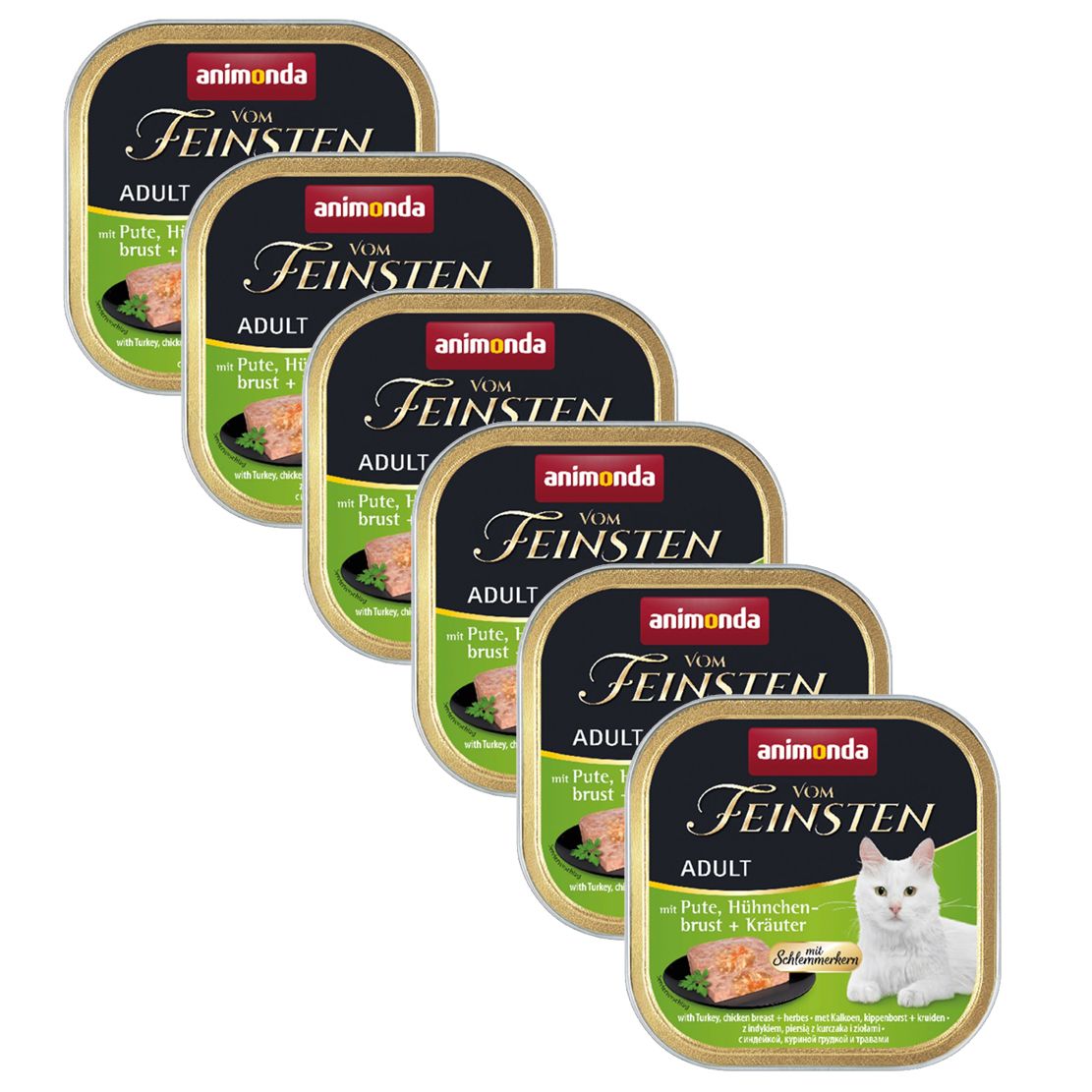 Animonda Vom Feinsten Adult Cat puretina, piletina + bilje 6 x 100 g