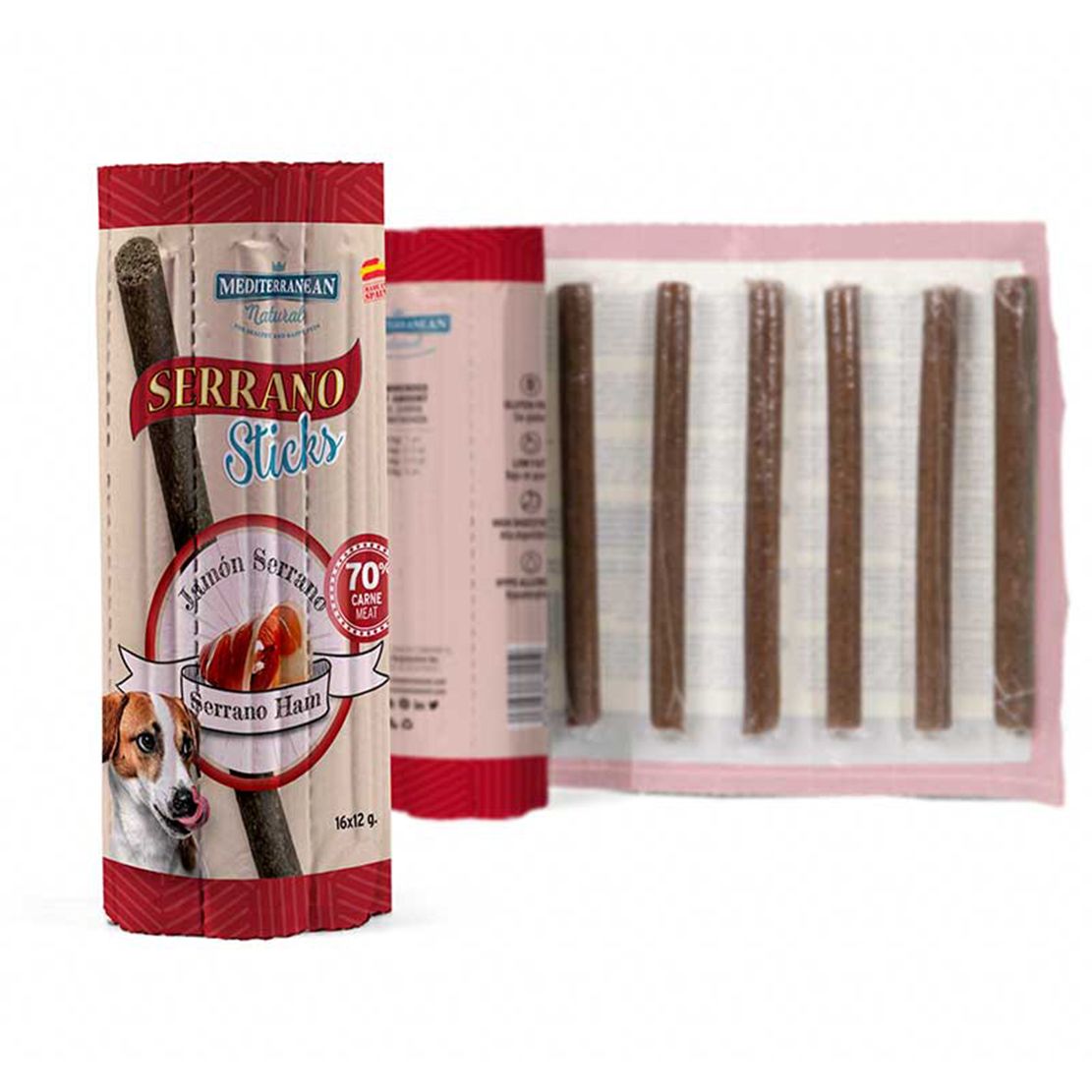 MEDITERRANEAN NATURAL Serrano Sticks - šunka 16 x 12 g