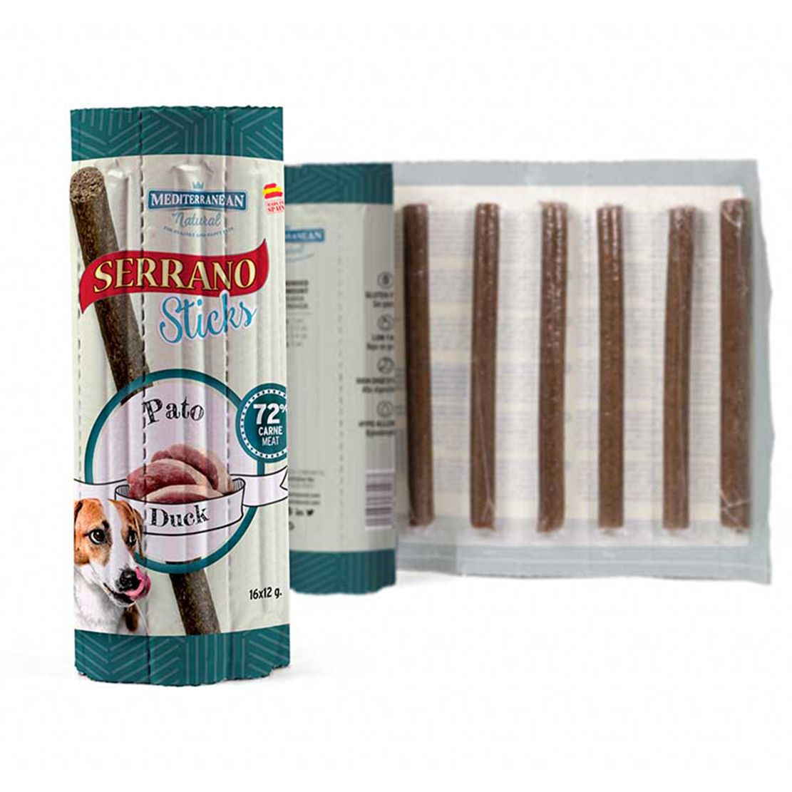 Tyčinky MEDITERRANEAN NATURAL Serrano Sticks - patka 16 x 12 g