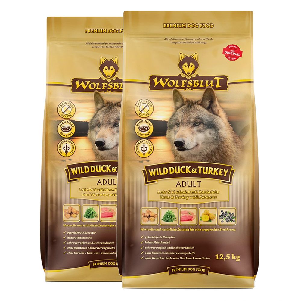 WOLFSBLUT Wild Duck & Turkey Adult 2 x 12,5 kg