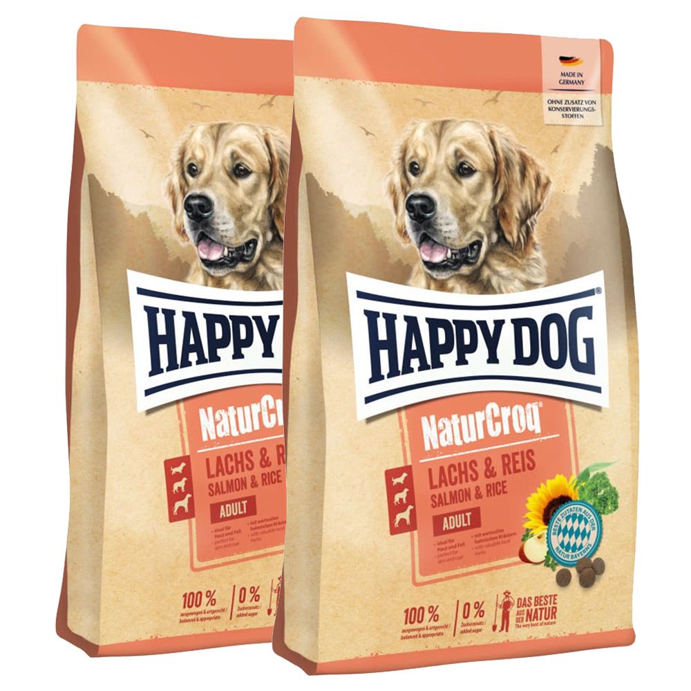 Happy Dog NaturCroq Losos & Riž 2 x 11 kg