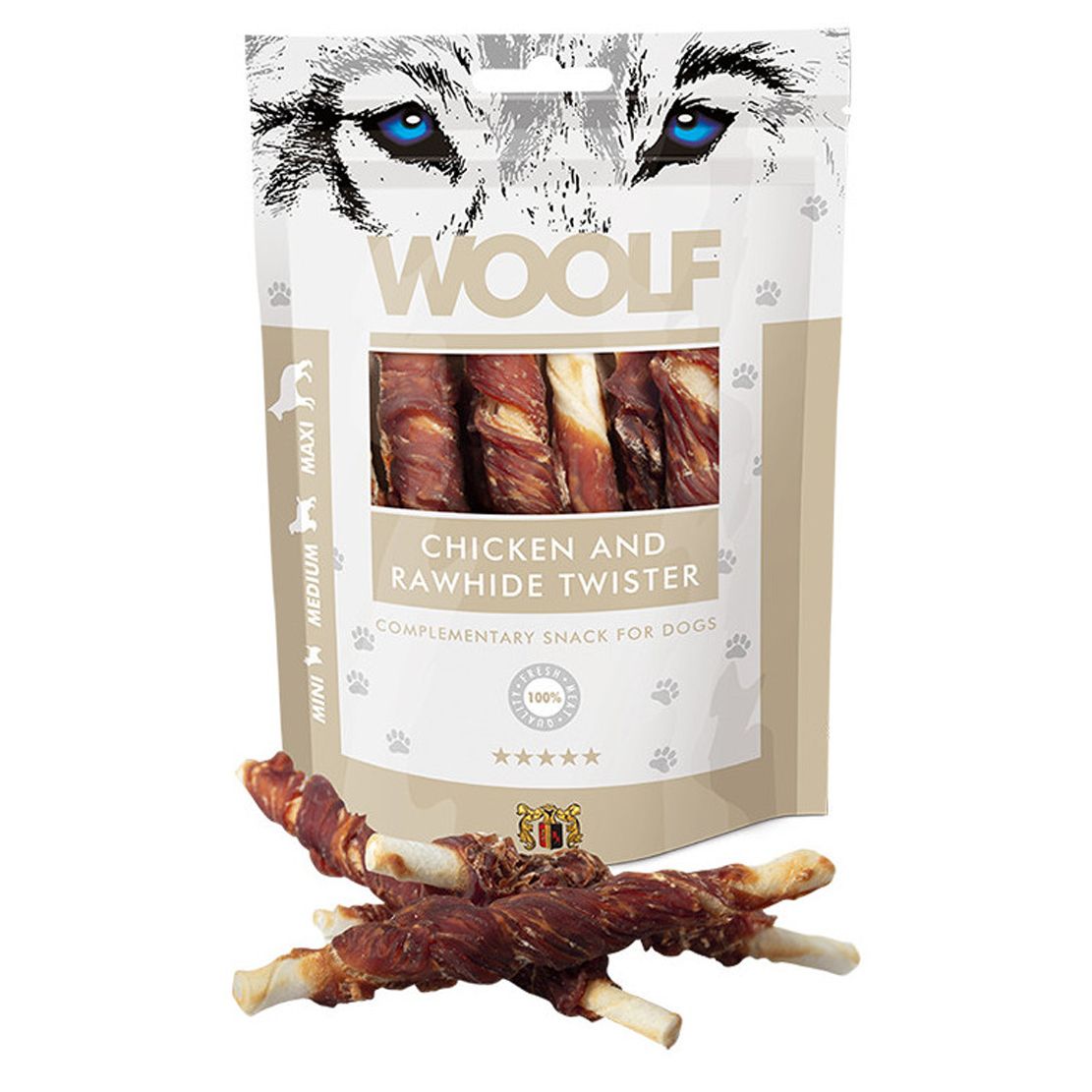 WOOLF Chicken & Rawhide Twister 100g