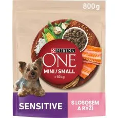 PURINA ONE MINI/SMALL Sensitive s lososom i rižom 800 g