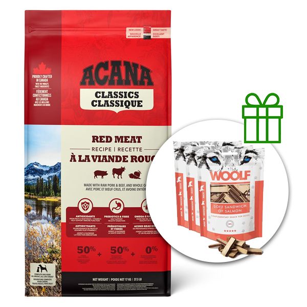 ACANA Classics Red Meat Recipe 17 kg + 3x poslastice GRATIS