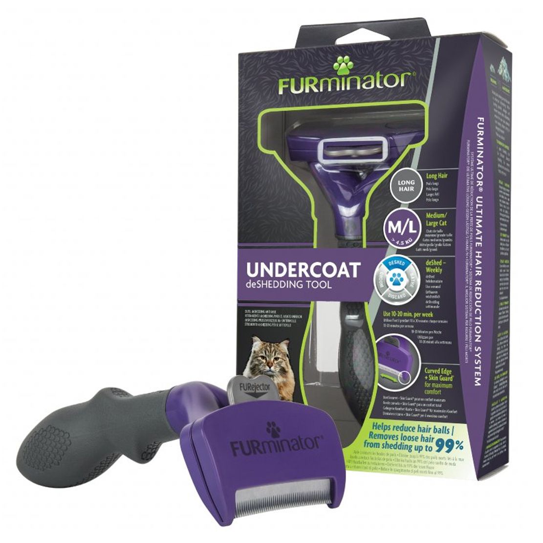 FURminator alat za uklanjanje dlaka za mačke s dugom dlakom veliki