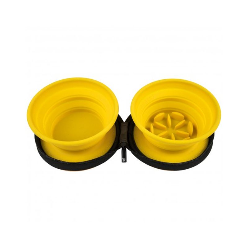 Putna dvostruka zdjela Kiwi Walker SLOWFEEDER 2 x 350 ml narančasta