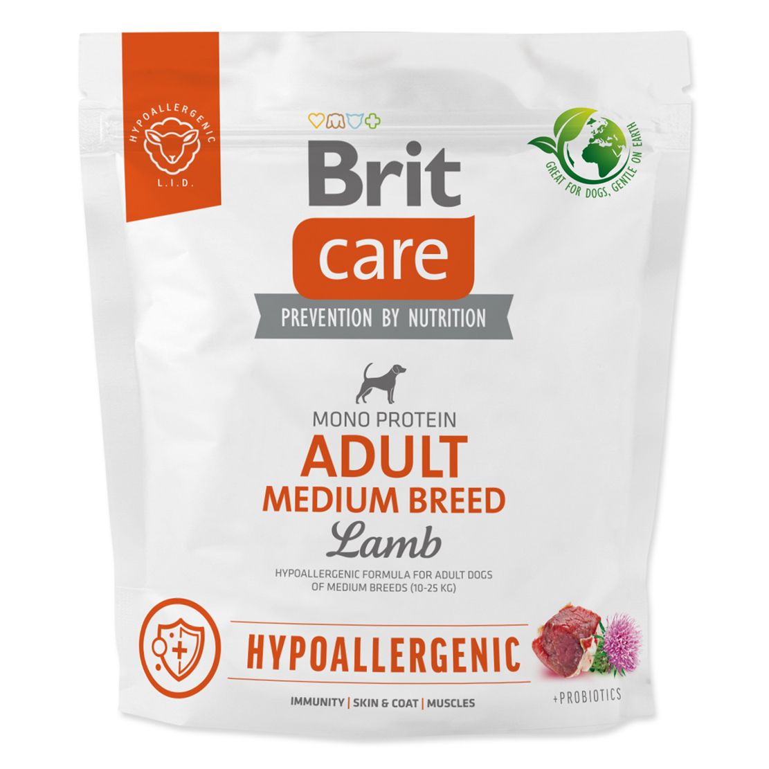 Brit Care Dog Hypoallergenic Adult Medium Breed Lamb 1 kg