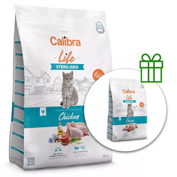 Calibra Cat Life Sterilised Chicken 6 kg + 1,5 kg