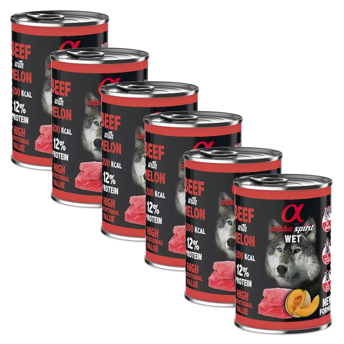 Alpha Spirit Dog Wet - Beef & Melon 6 x 400 g